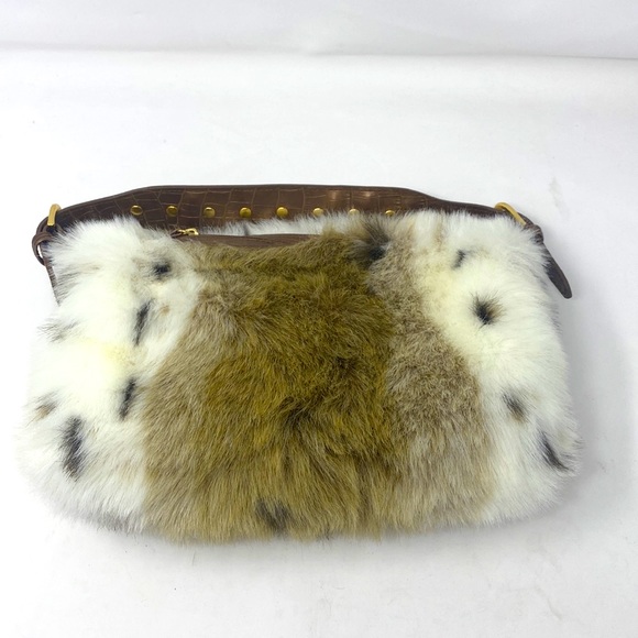 Tiannl Handbags - TIANNI FAUX FUR BAG WITH GOLD STUDS
